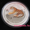 Lunar2 Tigris éve 2010 1 kilogramm színes ezüst pénzérme, topázzal