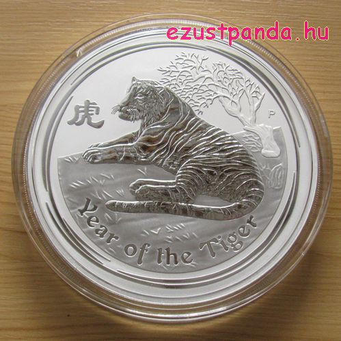 Lunar2 Tigris éve 2010 1 kilogramm ezüst pénzérme Lunar2 Tigris éve 2010 1 kilogramm ezüst pénzérme