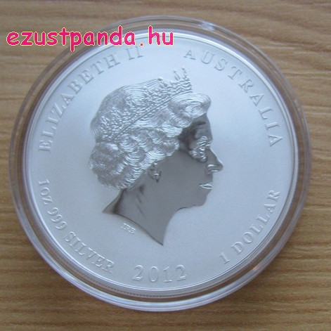 Lunar2 Sárkány éve 2012 1 uncia ezüst pénzérme, oroszlános verdejellel