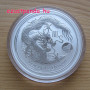 Lunar2 Sárkány éve 2012 1 uncia ezüst pénzérme, oroszlános verdejellel
