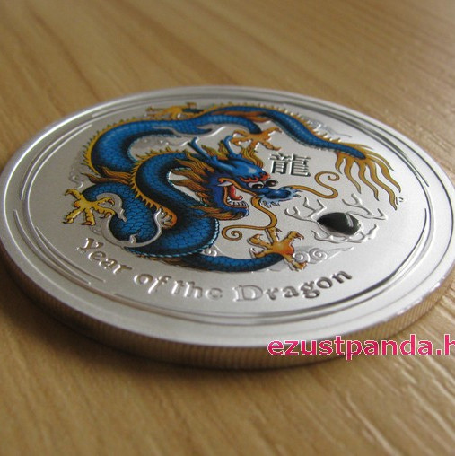 Lunar2 Sárkány éve 2012 1 uncia színezett ezüst pénzérme (kék) Lunar2 Sárkány éve 2012 1 uncia színezett ezüst pénzérme (kék)
