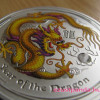 Lunar2 Sárkány éve 2012 1 uncia színezett ezüst pénzérme (sárga)