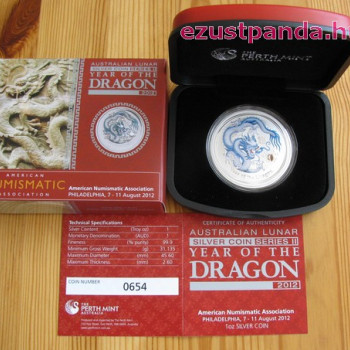 Lunar2 Sárkány éve 2012 1 uncia színezett ezüst pénzérme (fehér) limitált! Lunar2 Sárkány éve 2012 1 uncia színezett ezüst pénzérme (fehér) limitált!