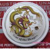 Lunar2 Sárkány éve 2012 1 uncia színezett ezüst pénzérme (sárga) limitált!