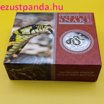 Lunar2 Kígyó éve 2013 1 uncia színes proof ezüst pénzérme 