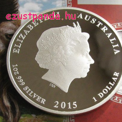 Lunar2 Kecske éve 2015 1 uncia színes proof ezüst pénzérme Lunar2 Kecske éve 2015 1 uncia színes proof ezüst pénzérme