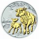Lunar3 Bivaly éve 2021 1 uncia aranyozott ezüst pénzérme
