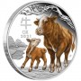 Lunar3 Bivaly éve 2021 1 uncia színes, proof ezüst pénzérme