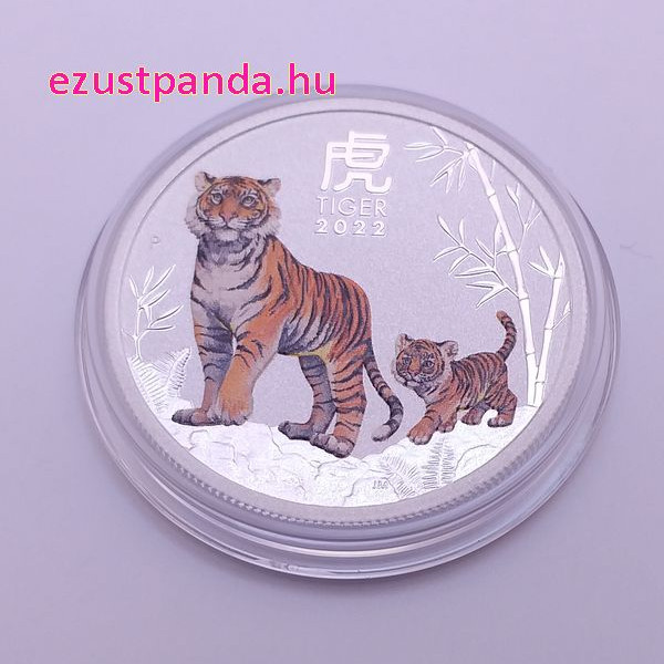Lunar3 Tigris éve 2022 1/2 uncia színes ezüst pénzérme Lunar3 Tigris éve 2022 1/2 uncia színes ezüst pénzérme