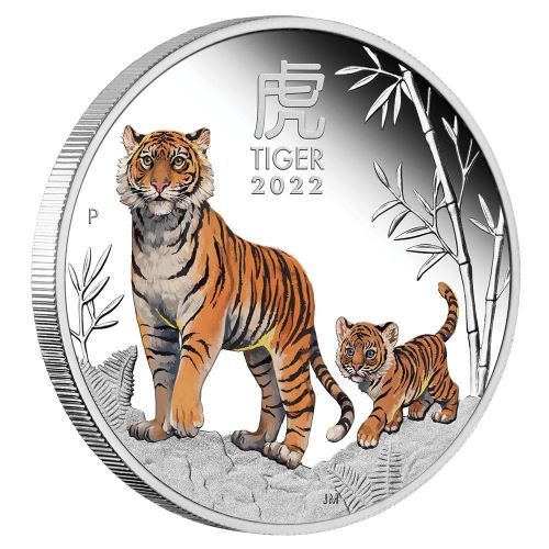 Lunar3 Tigris éve 2022 1 uncia színezett proof ezüst pénzérme Lunar3 Tigris éve 2022 1 uncia színezett proof ezüst pénzérme