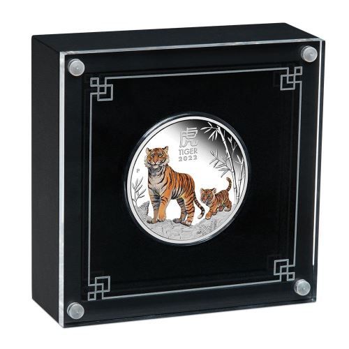 Lunar3 Tigris éve 2022 1 uncia színezett proof ezüst pénzérme Lunar3 Tigris éve 2022 1 uncia színezett proof ezüst pénzérme