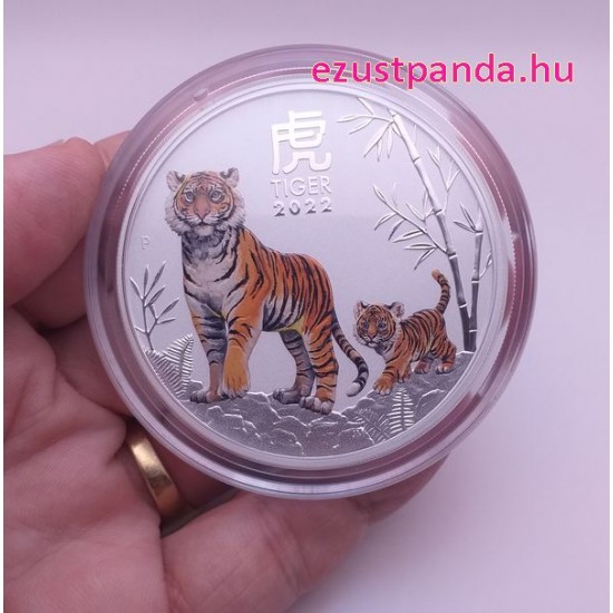 Lunar3 Tigris éve 2022 5 uncia színes ezüst pénzérme Lunar3 Tigris éve 2022 5 uncia színes ezüst pénzérme