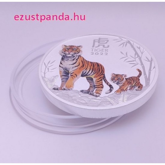 Lunar3 Tigris éve 2022 5 uncia színes ezüst pénzérme Lunar3 Tigris éve 2022 5 uncia színes ezüst pénzérme
