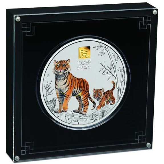 Lunar3 Tigris éve 2022 1 kilogramm színezett ezüst pénzérme - CSAK 388 PÉLDÁNYBAN! Lunar3 Tigris éve 2022 1 kilogramm színezett ezüst pénzérme - CSAK 388 PÉLDÁNYBAN!