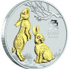 Lunar3 Nyúl éve 2023 3x1 uncia ezüst érmeszett ("Rabbit Trio")