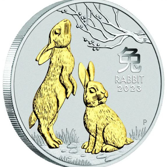 Lunar3 Nyúl éve 2023 3x1 uncia ezüst érmeszett ("Rabbit Trio")