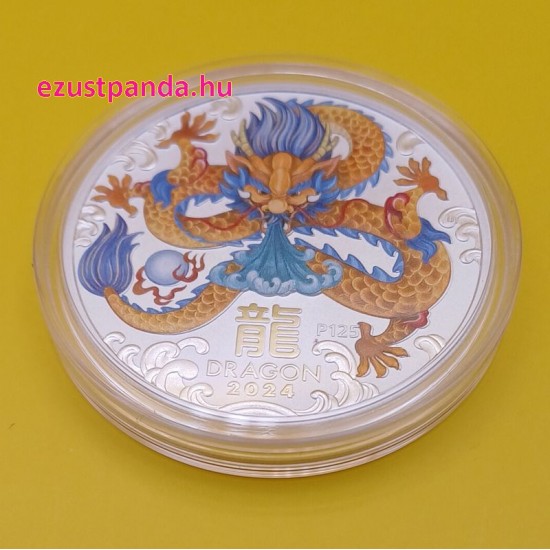 Lunar3 Sárkány éve 2024 1 uncia színes ezüst pénzérme