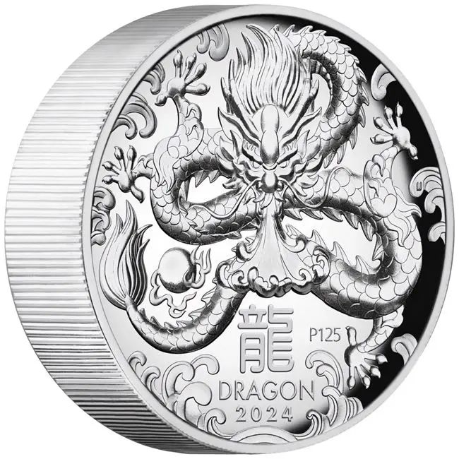 Lunar3 Sárkány éve 2024 5 uncia high relief ezüst pénzérme - CSAK 388 PÉLDÁNYBAN! Lunar3 Sárkány éve 2024 5 uncia high relief ezüst pénzérme - CSAK 388 PÉLDÁNYBAN!