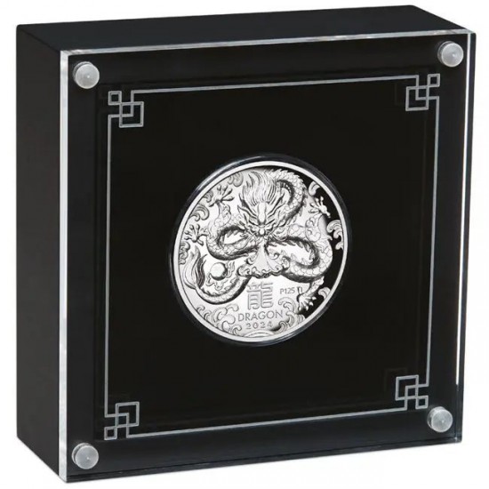 Lunar3 Sárkány éve 2024 5 uncia high relief ezüst pénzérme - CSAK 388 PÉLDÁNYBAN!