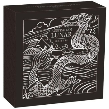 Lunar3 Sárkány éve 2024 5 uncia high relief ezüst pénzérme - CSAK 388 PÉLDÁNYBAN!