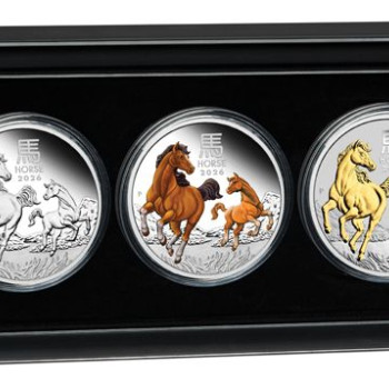 Lunar3 Ló éve 2026 3x1 uncia ezüst érmeszett ("Horse Trio")