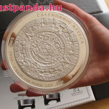 Azték naptár / Aztec Calendar 2016 1 kg proof ezüst pénzérme Mexikó