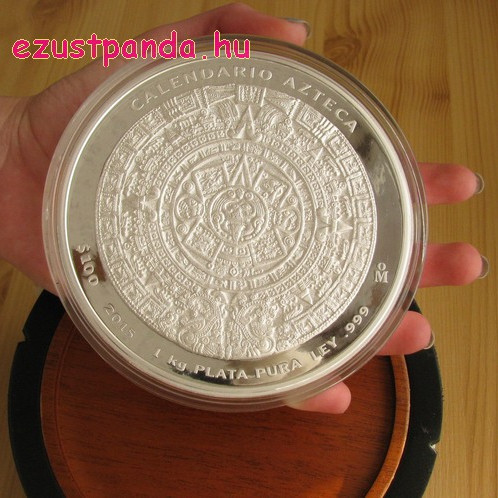 Azték naptár / Aztec Calendar 2015 1 kg proof ezüst pénzérme Mexikó