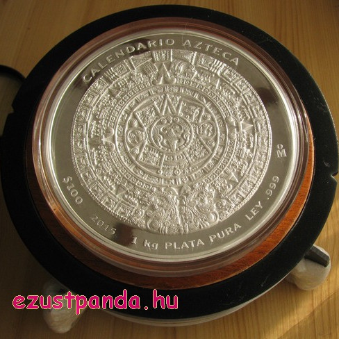 Azték naptár / Aztec Calendar 2015 1 kg proof ezüst pénzérme Mexikó