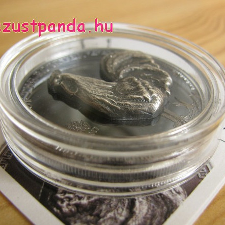 Kakas éve 2017 mongol proof high-relief ezüst pénzérme
