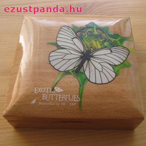    Mongólia Pillangó 2017 3D proof ezüst pénzérme