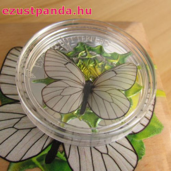    Mongólia Pillangó 2017 3D proof ezüst pénzérme