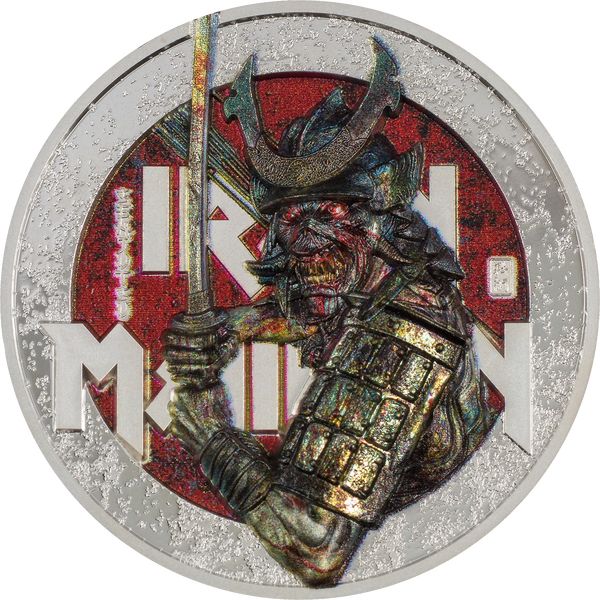 Iron Maiden Senjutsu 2022 2 uncia Cook-szk obszidián-fekete ezüst pénzérme - CSAK 999 példányban! Iron Maiden Senjutsu 2022 2 uncia Cook-szk obszidián-fekete ezüst pénzérme - CSAK 999 példányban!