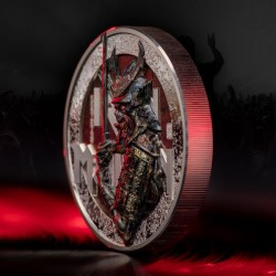 Iron Maiden Senjutsu 2022 2 uncia Cook-szk obszidián-fekete ezüst pénzérme - CSAK 999 példányban!
