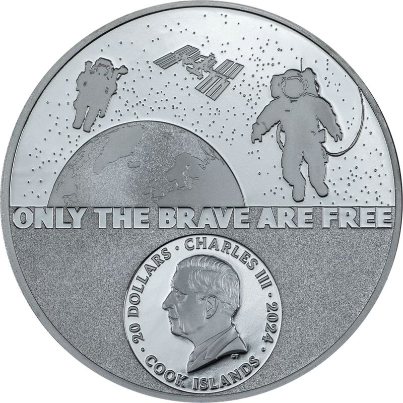 Űrhajós 2024 Cook-szigetek 3 uncia high-relief, proof ezüst pénzérme Űrhajós 2024 Cook-szigetek 3 uncia high-relief, proof ezüst pénzérme