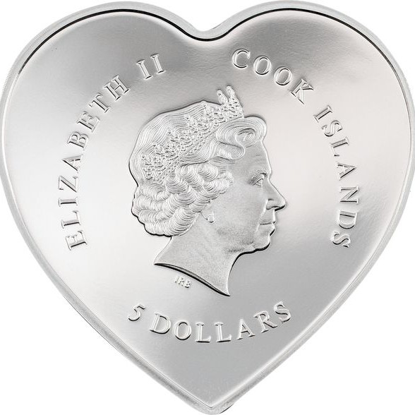 Brilliant Love ezüst szív 2022 Cook-szk proof ezüst pénzérme - CSAK 2022 példányban!
