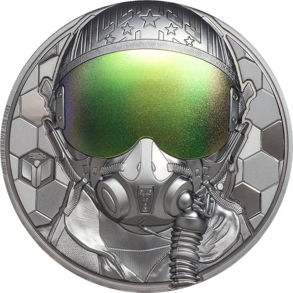 Vadászpilóta 2020 Cook-szigetek 3 uncia high-relief, proof ezüst pénzérme Vadászpilóta 2020 Cook-szigetek 3 uncia high-relief, proof ezüst pénzérme
