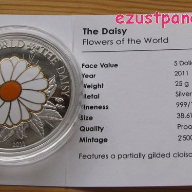 Százszorszép 2011 proof ezüst pénzérme rekeszzománccal