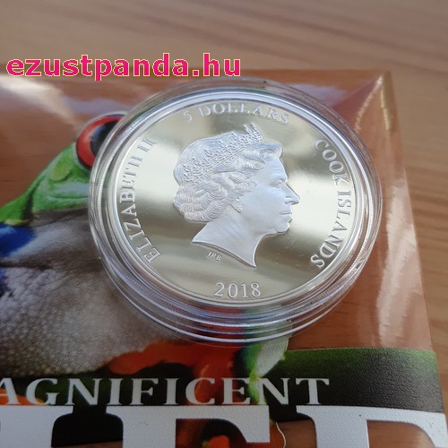 Vörösszemű levelibéka 2018 proof ezüst pénzérme