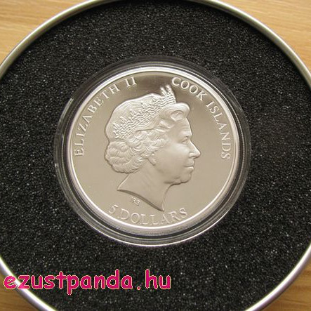 Moldavit meteorit 2014 proof ezüst pénzérme meteoritdarabkával