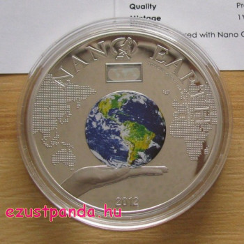 NANO Earth - "A világ a kezedben" 2012 proof ezüst pénzérme nano-chippel