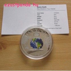 NANO Earth - "A világ a kezedben" 2012 proof ezüst pénzérme nano-chippel