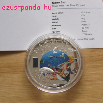 NANO Sea - "A tenger" 2014 proof ezüst pénzérme nano-chippel NANO Sea - "A tenger" 2014 proof ezüst pénzérme nano-chippel