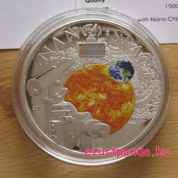 NANO Space - "A Világűr felfedezése" 2013 proof ezüst pénzérme nano-chippel