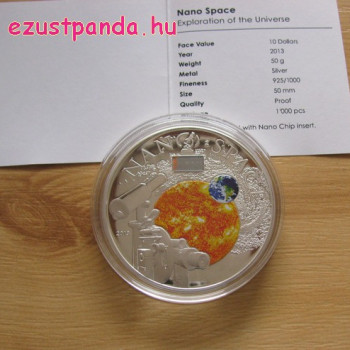 NANO Space - "A Világűr felfedezése" 2013 proof ezüst pénzérme nano-chippel NANO Space - "A Világűr felfedezése" 2013 proof ezüst pénzérme nano-chippel
