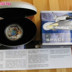 Űrsikló 2010 proof ezüst pénzérme, forgó belső résszel