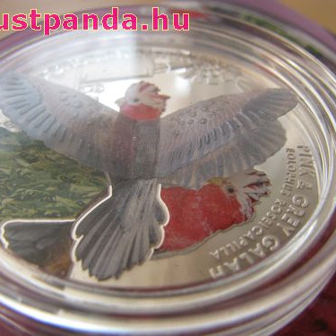 Papagájok világa -  Rózsás kakadu 2017 3D proof ezüst pénzérme