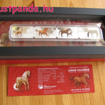 Lunar Ló éve 2014 4x1 uncia színes proof ezüst érmeszett