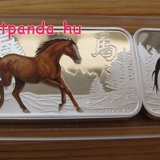Lunar Ló éve 2014 4x1 uncia színes proof ezüst érmeszett Lunar Ló éve 2014 4x1 uncia színes proof ezüst érmeszett