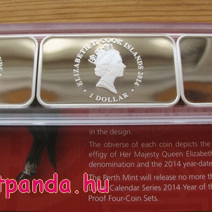 Lunar Ló éve 2014 4x1 uncia színes proof ezüst érmeszett Lunar Ló éve 2014 4x1 uncia színes proof ezüst érmeszett