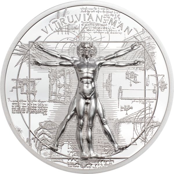 A Vitruvius-i ember - Leonardo da Vinci - Cook-szk 2021 1 uncia ezüst pénzérme röntgenképpel A Vitruvius-i ember - Leonardo da Vinci - Cook-szk 2021 1 uncia ezüst pénzérme röntgenképpel